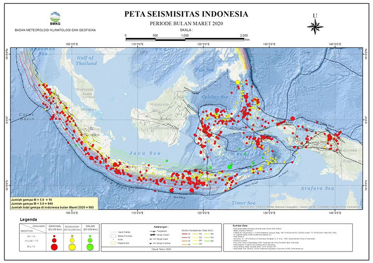 BMKG Catat Terjadi 965 Gempabumi Selama Maret 2020 - PATROLIPOST